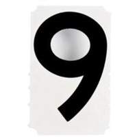 Quick-Align&reg; Individual Gothic Number and Letter Labels, 9, 4" H, Black Cam Industrial