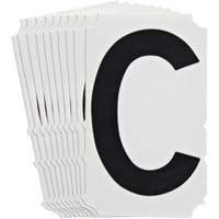 Quick-Align&reg; Individual Gothic Number and Letter Labels, C, 4" H, Black Cam Industrial