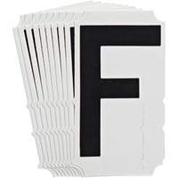 Quick-Align&reg; Individual Gothic Number and Letter Labels, F, 4" H, Black Cam Industrial
