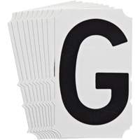 Quick-Align&reg; Individual Gothic Number and Letter Labels, G, 4" H, Black Cam Industrial