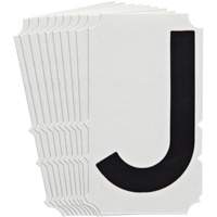 Quick-Align&reg;Individual Gothic Number and Letter Labels, J, 4" H, Black Cam Industrial