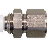 Topfit Female Threaded Bulkhead Connector Fitter, 1/4" Dia, Polymer Cam Industrial