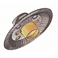 Meule rapide A24N, 6" x 1/4", Arbre 7/8", Oxyde d'aluminium, Type 27 Cam Industrial