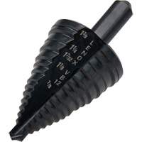 #12 Step Drill Bit, 7/8" - 1-3/8" , 3/8" Increments, High Speed Steel Cam Industrial