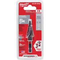 #3 Shockwave Impact Duty Step Drill Bit, 3/16" - 3/4" , 1/16" Increments, Titanium Cam Industrial