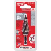 #4 Shockwave Impact Duty Step Drill Bit, 3/16" - 7/8" , 1/16" Increments, Titanium Cam Industrial