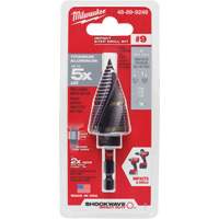 #9 Shockwave Impact Duty Step Drill Bit, 7/8" - 1-1/8" , 1/4" Increments, Titanium Cam Industrial