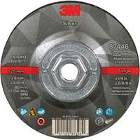 Quick Change Silver Depressed Centre Grinding Wheel 87446, 5" x 1/4", 5/8"-11 Arbor, Type 27, Ceramic Cam Industrial