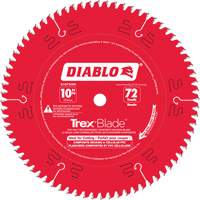 Lame de scie &agrave; d&eacute;couper Trex Blade, 10", 72 dents, Pour Plastique/Plastique Cam Industrial