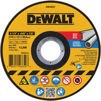 Metal Cut-Off Wheel, 4-1/2" x 0.045", 7/8" Arbor, Aluminum Oxide, Type 1 Cam Industrial