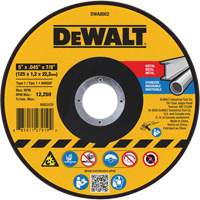 Metal Cut-Off Wheel, 5" x 0.045", 7/8" Arbor, Aluminum Oxide, Type 1 Cam Industrial