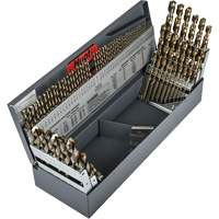 Heavy-Duty Jobber Length Combination Drill Bit Set, 114 Pieces, High Speed Cobalt Cam Industrial