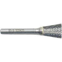 Inverted Cone Shape Burr, 3/8" Dia., 1/4" Shank, 3/8" Depth of Cut Cam Industrial