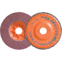 Disque &agrave; lamelles Stainless Enduro-Flex, 5" x 5", Type 27, Grain 40, Alumine de zirconium Cam Industrial