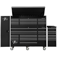 RX Series Side Cabinet, 3 Drawers, 19" W x 25" D x 61" H, Black Cam Industrial