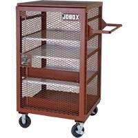 Mobile Mesh Cabinet, Steel, 22 Cubic Feet, Red Cam Industrial
