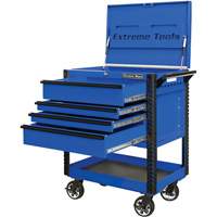 EX Deluxe Series Tool Cart, 4 Drawers, 22-7/8" L x 33" W x 44-1/4" H, Blue Cam Industrial