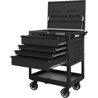 EX Deluxe Series Tool Cart, 4 Drawers, 22-7/8" L x 33" W x 44-1/4" H, Black Cam Industrial