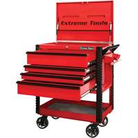 EX Deluxe Series Tool Cart, 4 Drawers, 22-7/8" L x 33" W x 44-1/4" H, Red Cam Industrial