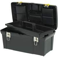 2000 Series Tool Box with Tray, 24" W x 11-1/4" D x 11" H, Black/Yellow Cam Industrial