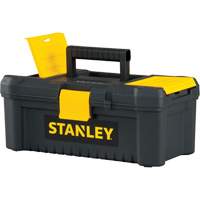 Essential&reg; Tool Box with Tray, 12-1/2" W x 7-3/8" D x 5-1/8" H, Black/Yellow Cam Industrial