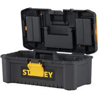 Essential&reg; Tool Box with Tray, 12-1/2" W x 7-3/8" D x 5-1/8" H, Black/Yellow Cam Industrial