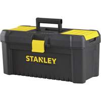 Essential&reg; Tool Box with Tray, 16" W x 8" D x 7-3/10" H, Black/Yellow Cam Industrial