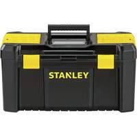 Essential&reg; Tool Box with Tray, 19" W x 9-7/8" D x 9-3/4" H, Black/Yellow Cam Industrial