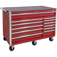 Industrial Tool Cart, 12 Drawers, 56" W x 24-1/2" D x 38-1/8" H, Red Cam Industrial