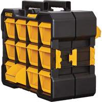 Flip-Bin Organizer, 3-7/8" W x 17-3/4" D x 13-7/8" H, Black/Yellow Cam Industrial
