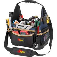 Porte-outils &eacute;lectrique/CHVAC &agrave; base moul&eacute;e, Polyester balistique, 20 pochettes, Noir/Bleu Cam Industrial