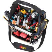 Porte-outils &eacute;lectrique/CHVAC &agrave; base moul&eacute;e, Polyester balistique, 20 pochettes, Noir/Bleu Cam Industrial