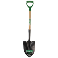 Round-Point Shovel, Tempered Steel Blade, Wood, D-Grip Handle Cam Industrial