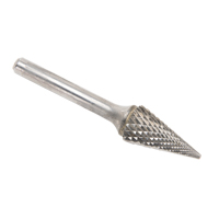 Solid Carbide Burrs - Pointed Cone Shape, SM-5, 1/2" Dia., 1/4" Shank, 22.2 mm Depth of Cut Cam Industrial