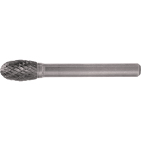 Solid Carbide Burrs - Oval Shape, SE-1, 1/4" Dia., 1/4" Shank, 3/8" Depth of Cut Cam Industrial