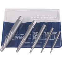 Extracteurs de vis - Jeu d'extracteurs de vis avec pochette repliable, 5 morceaux, Acier &agrave; haute teneur en carbone Cam Industrial