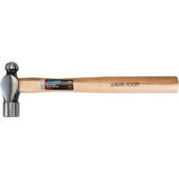 Ball Pein Hammer, 24 oz. Head Weight, Plain Face, Wood Handle Cam Industrial