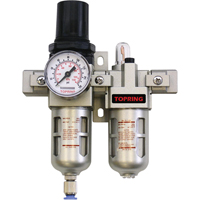 Airflo Compact Filter/Regulator & Lubricator (Gauge Included), 1/4" NPT Cam Industrial