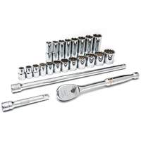 6-Point SAE Mechanics Tool Set, 23 Pcs, 1/2" Drive Size, Deep Cam Industrial