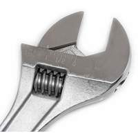 Adjustable Tapered Handle Wrench - Carded, 15" L, 1-11/16"/43 mm Max Width, Chrome/Polished Cam Industrial