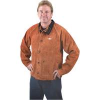 Welding Jacket, Leather, 4X-Large, Lava Brown Cam Industrial