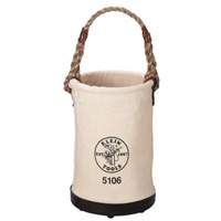 Straight-Wall Bucket, 14" H, Canvas, Beige Cam Industrial