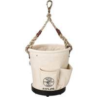 Tapered-Wall Bucket, 12" L x 9" W x 12" H, Canvas, Natural Cam Industrial