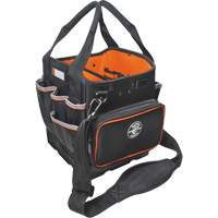 Tradesman Pro Tool Tote, Ballistic Nylon, 40 Pockets, Black/Orange Cam Industrial