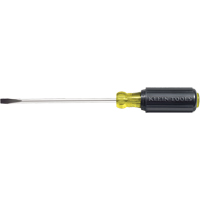 Slot Cabinet Tip Screwdriver, 1/4" Tip, Round, 10-11/32" L, Cushion Grip Handle Cam Industrial