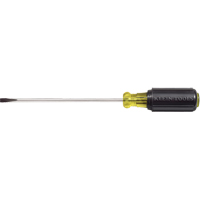 Slot Cabinet Tip Screwdriver, 3/16" Tip, Round, 9-3/4" L, Cushion Grip Handle Cam Industrial