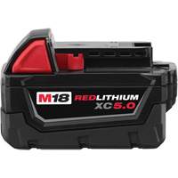 Bloc-piles &agrave; capacit&eacute; &eacute;tendue M18 Redlithium XC5.0 , Lithium-ion, 18 V, 5 A Cam Industrial