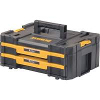 TSTAK&reg; IV Tool Box with Double Shallow Drawers, 16-1/4" x 12-1/4" x 6-3/8", Black Cam Industrial
