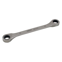 Double Box End Gear Ratcheting Wrench, 12 Point, 8 mm x 9 mm, Plain Finish Cam Industrial