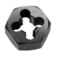 Hex Rethreading Die Nut, 1"/1-1/4" Dia., 1/4"-18 Thread, Carbon Steel/Chromium Steel Cam Industrial